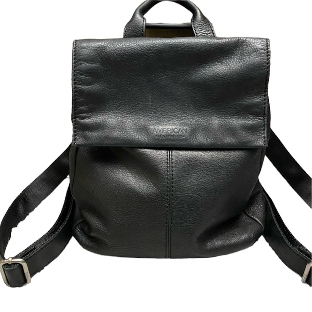 Black & Silver Leather Liberty Backpack Purse - Picture 8 of 15